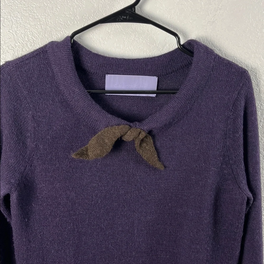 Vera Wang Lavender Mohair Women’s Alpaca Wool Blend Purple Brown Sweater Sz L